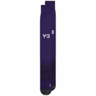 Y-3 Men's X Real Madrid 4Th Jersey Socks in Dark Purple