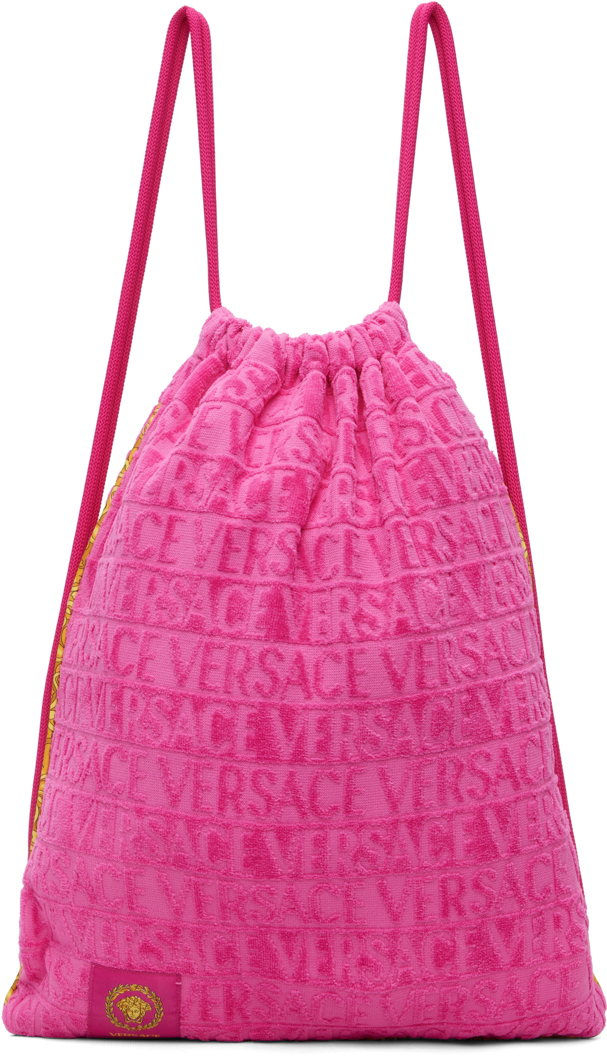 Versace Pink 'I Heart Baroque' Gym Carrier Backpack