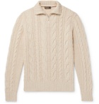 Loro Piana - Cable-Knit Baby Cashmere Half-Zip Sweater - Neutrals
