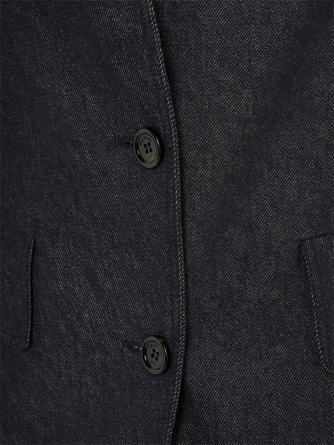 ジャケット Max Mara BEATRICE BLAZER SLIM DENIM EFFECT Slim denim-effect cotton blazer, midnightblue | 