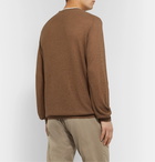 Caruso - Contrast-Tipped Silk and Linen-Blend Sweater - Neutrals