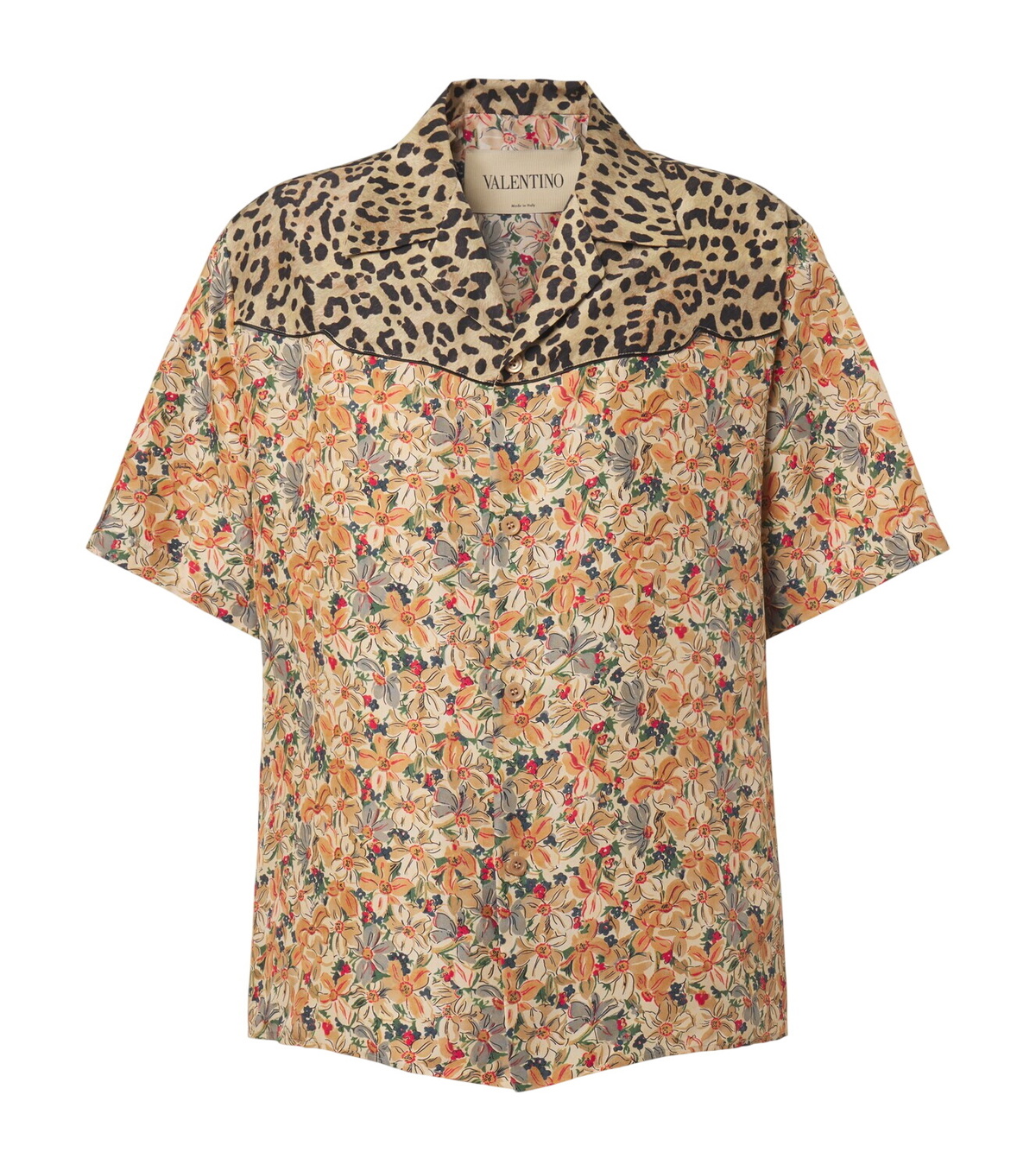 Valentino Men's Cotton Poplin Vacation Shirt in Navy Valentino