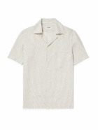 De Petrillo - Camp-Collar Striped Linen Shirt - Neutrals