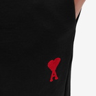 AMI Men's Heavy Fleece Small A Heart Sweat Pant in Black/Red