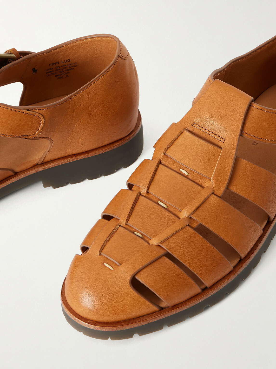 Polo Ralph Lauren - Finn Leather Fisherman Sandals - Brown  display picture 3