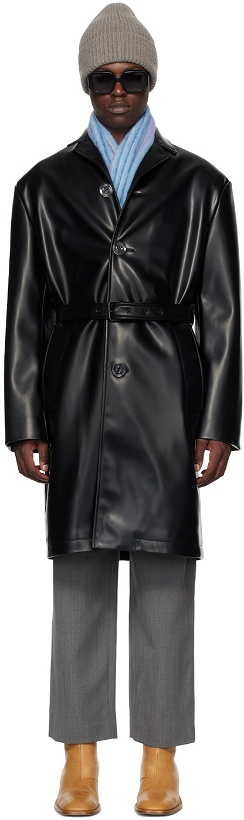 Photo: Acne Studios Black Belted Faux-Leather Coat