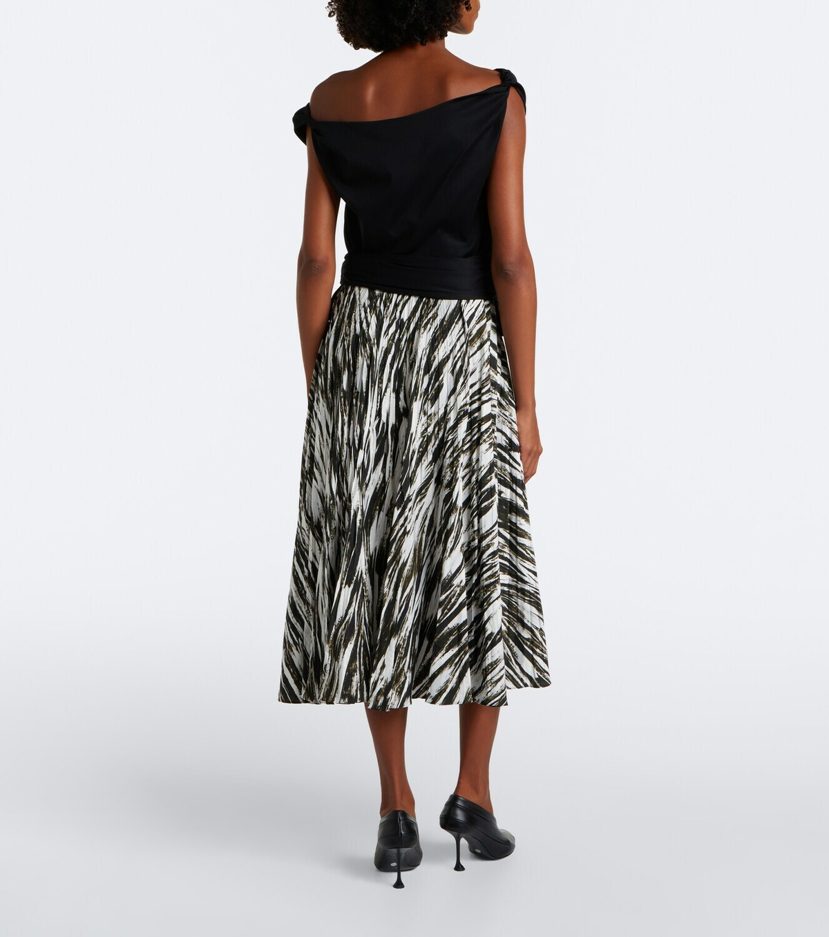 Proenza Schouler White Label Runa printed twill midi skirt
