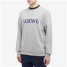 Loewe Men's Embroidered Crew Sweat in Grey Melange