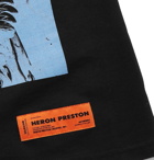 Heron Preston - Embroidered Printed Cotton-Jersey T-Shirt - Black