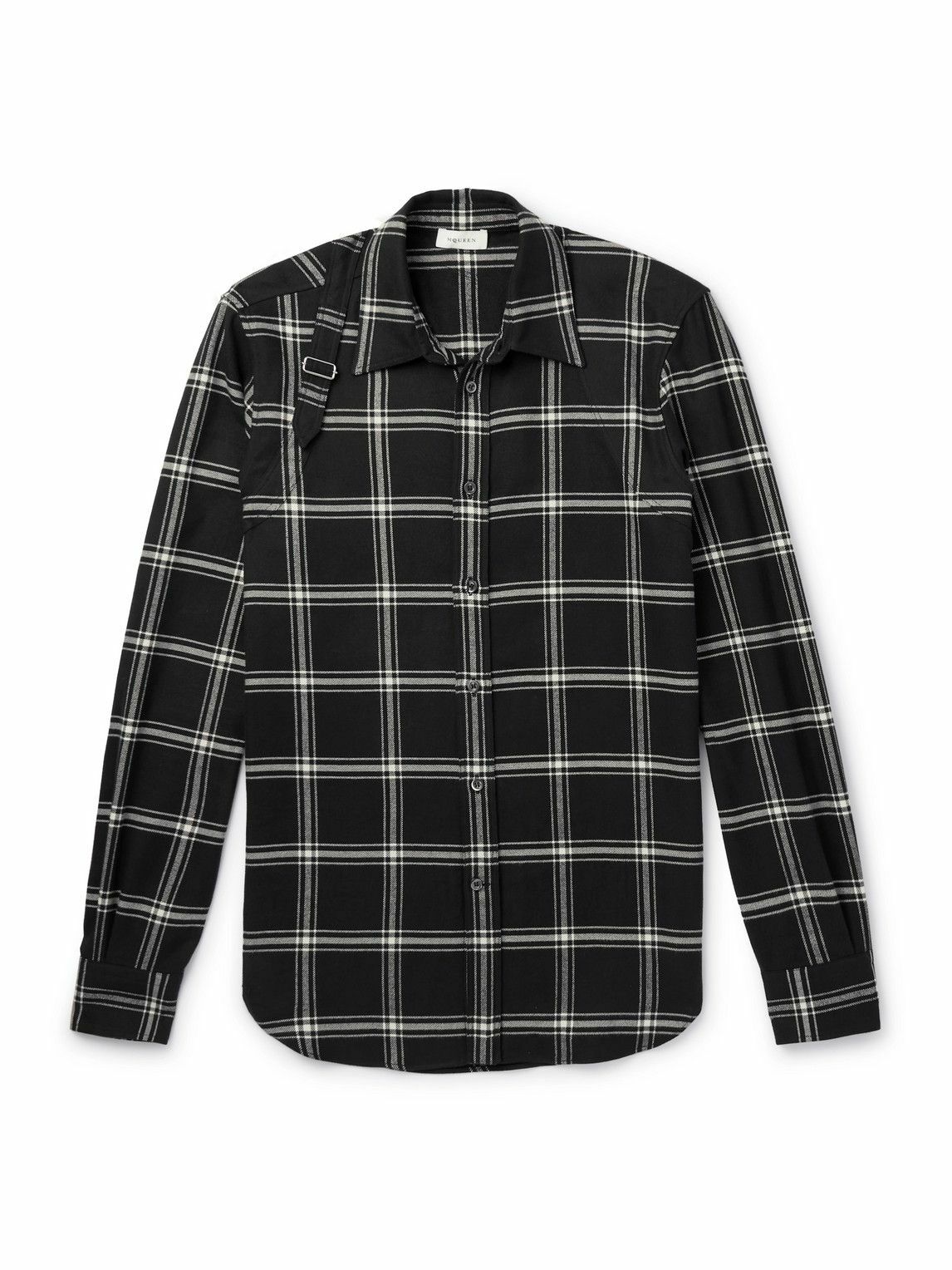 Alexander McQueen - Harness-Detailed Checked Cotton-Flannel Shirt