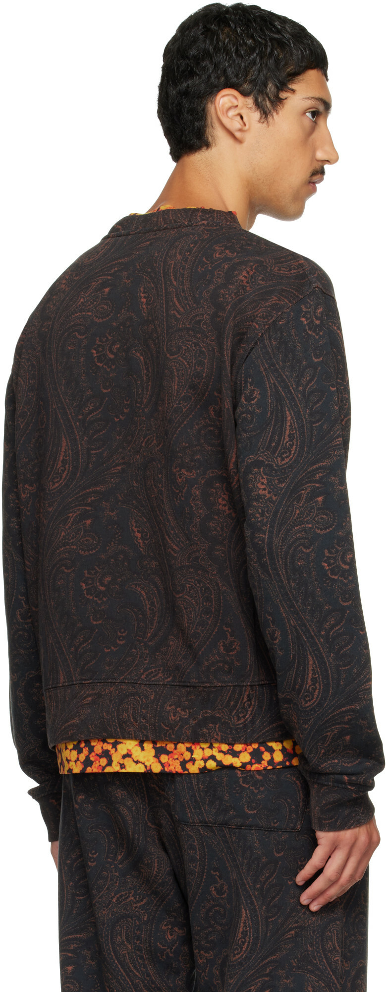 Dries Van Noten Black & Brown Printed Sweatshirt