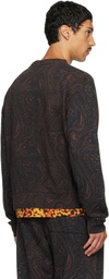 Dries Van Noten Black & Brown Printed Sweatshirt