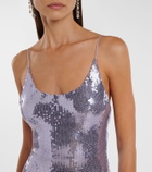 Alex Perry Sequined open-back gown