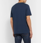 Altea - Embroidered Cotton-Jersey T-Shirt - Blue