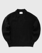 ØLÅF OVERSIZED KNITTED POLO Black Mens Pullover