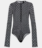 Givenchy Monogram 72 Glitter sheer mesh bodysuit