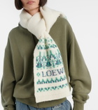 Loewe Logo sequined wool-blend jacquard scarf