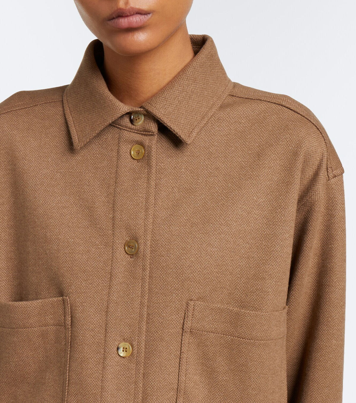 Max Mara Camel hair and wool-blend shirt