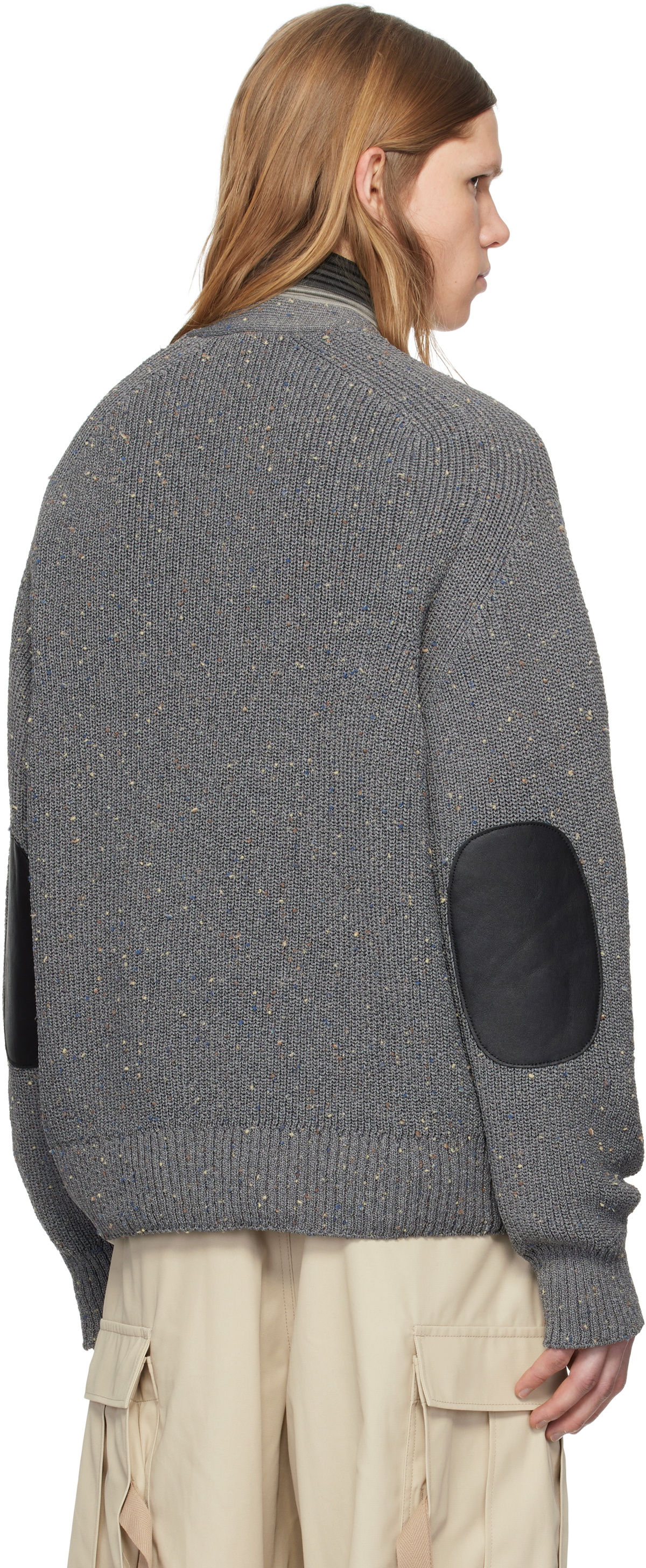 sacai Gray Nep Yarn Knit Cardigan Sacai sacai Gray Nep Yarn Knit Cardigan Sacai