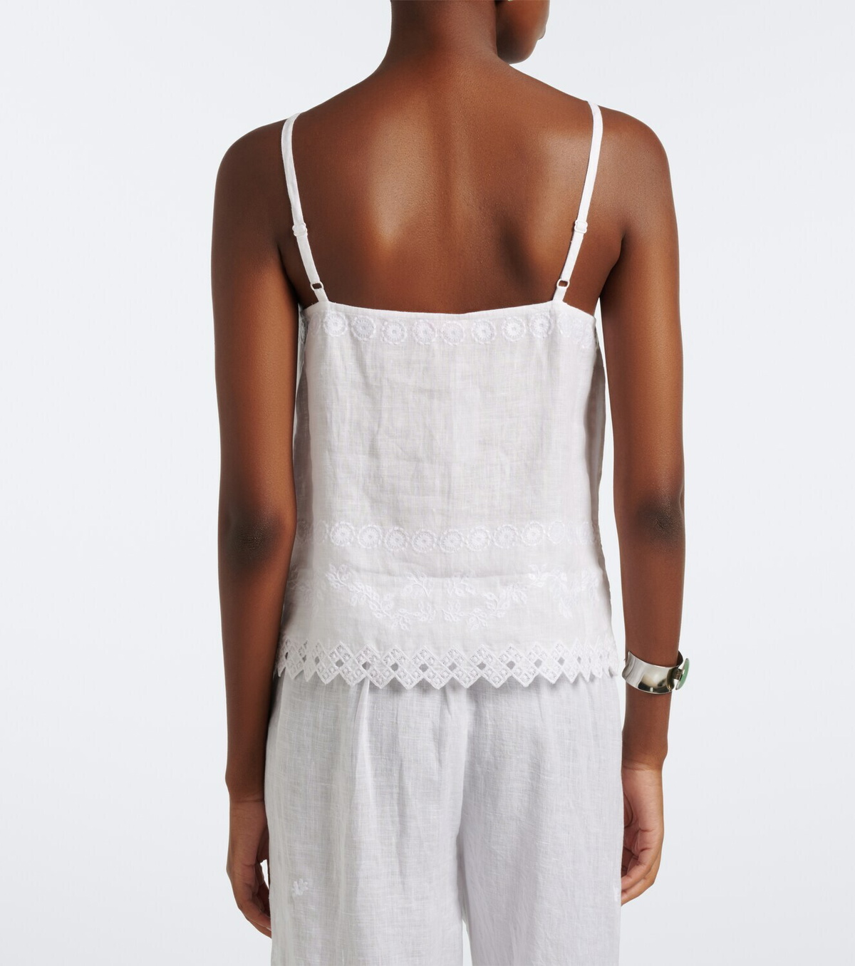 Eres Corail embroidered linen top