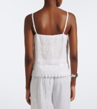 Eres Corail embroidered linen top