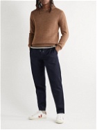 A.P.C. - Etienne Slim-Fit Wool and Cotton-Blend Twill Drawstring Trousers - Blue