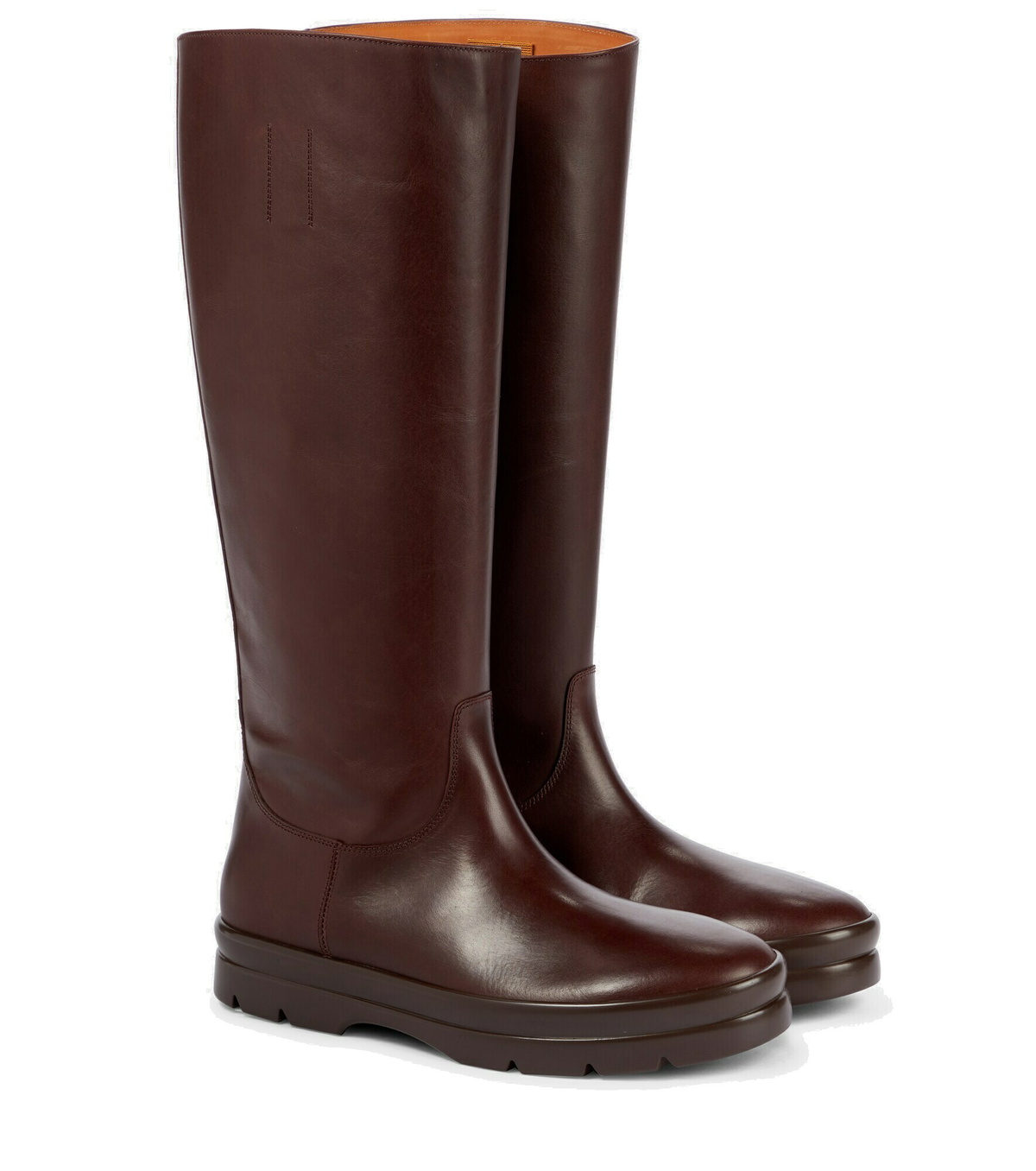 ロングブーツ The Row Billie leather over-the-knee boots Billie leather over-the-knee boots in brown - The Row