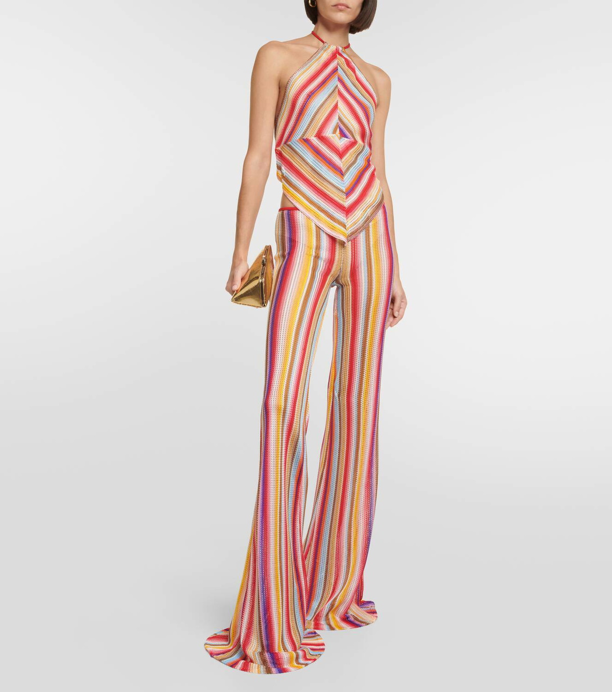 Missoni Mare Striped halterneck knit top