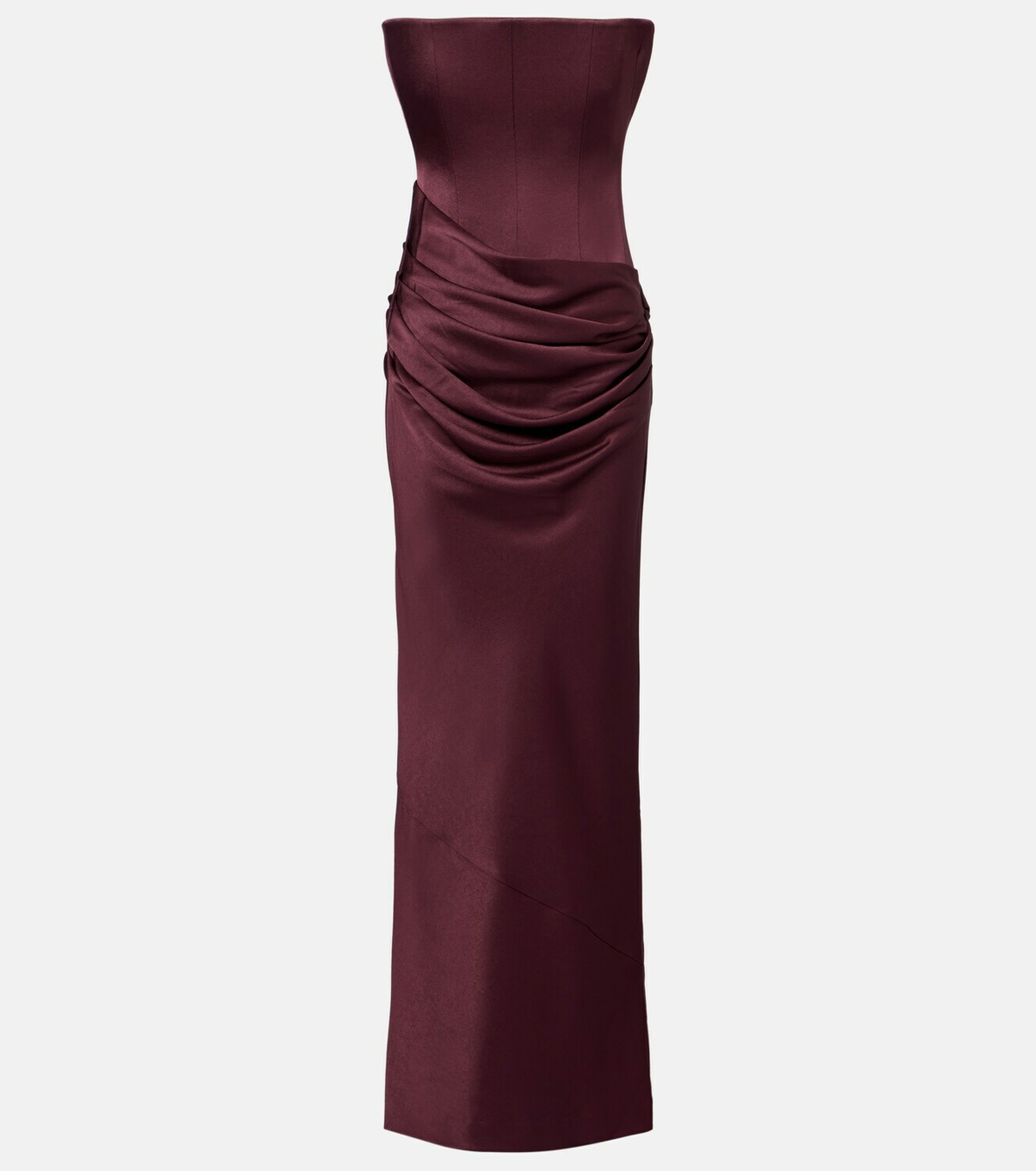 Alex Perry Draped crêpe satin corset gown