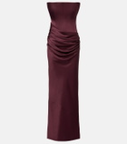 Alex Perry Draped crêpe satin corset gown