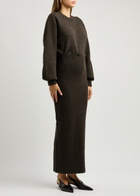 Nanushka Zothy Wool-blend Maxi Dress Dark Brown