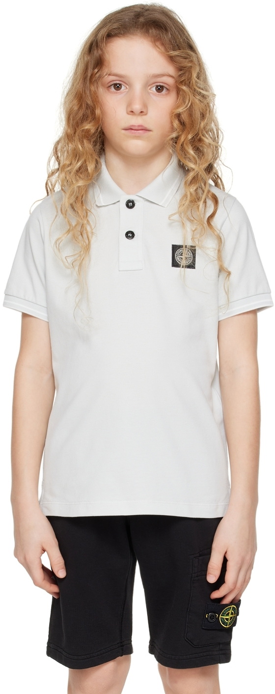 Stone Island Junior Kids Gray Patch Polo