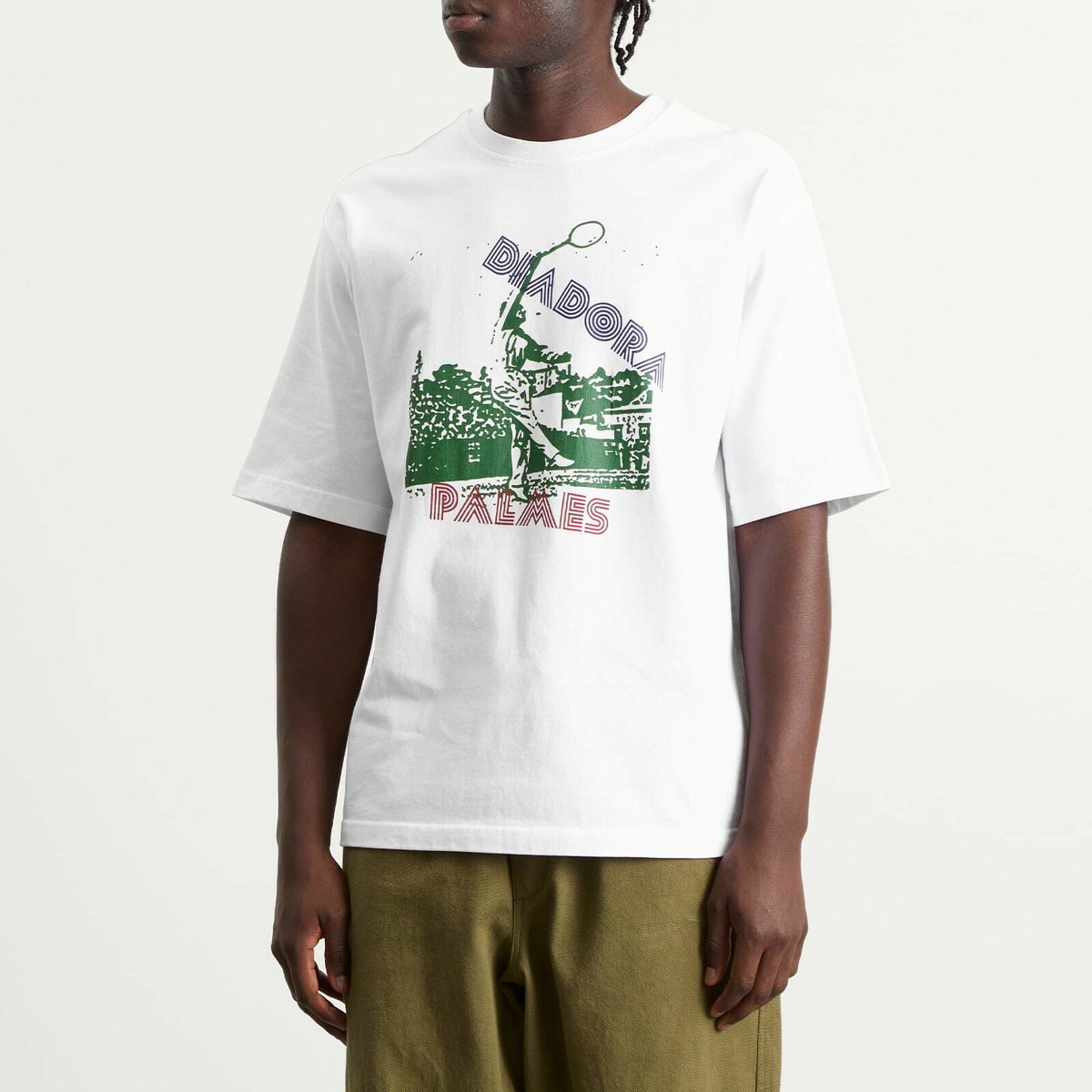 Diadora Men's x Palmes Legacy T-Shirt in Optical White