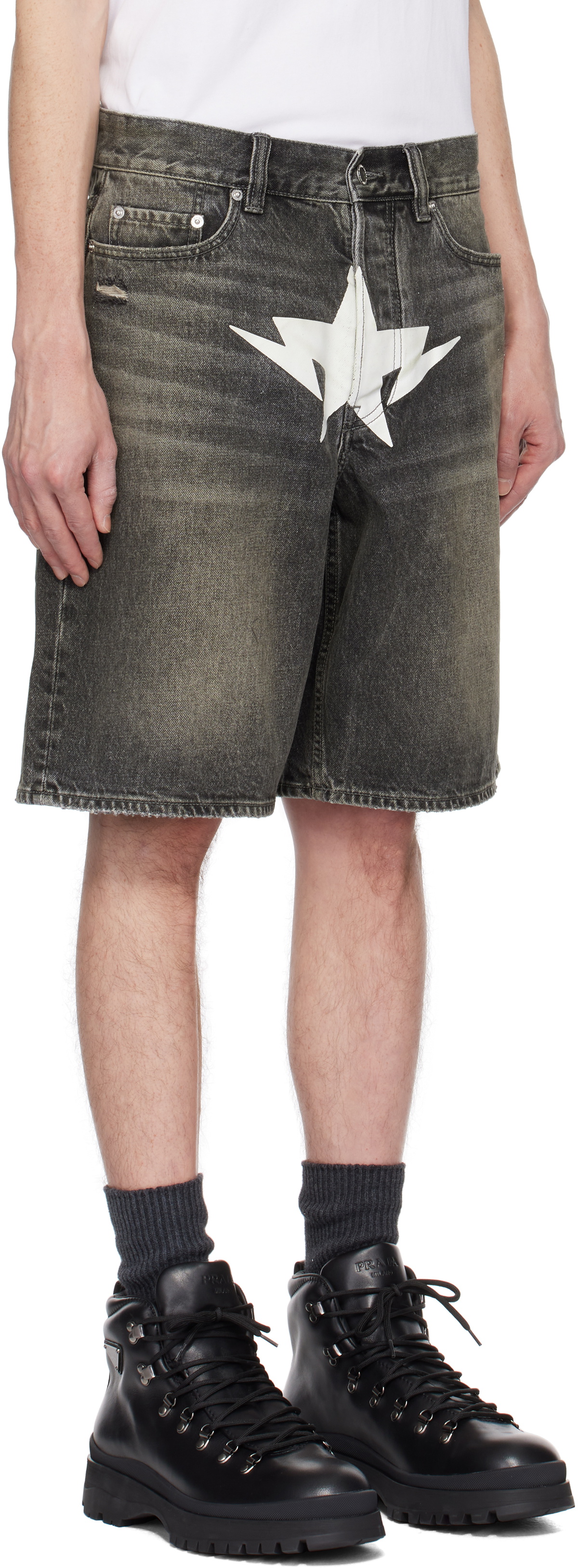BAPE Black Twin Sta Denim Shorts A Bathing Ape