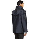 Yves Salomon Navy Pinstripe Fur-Lined Zip Parka