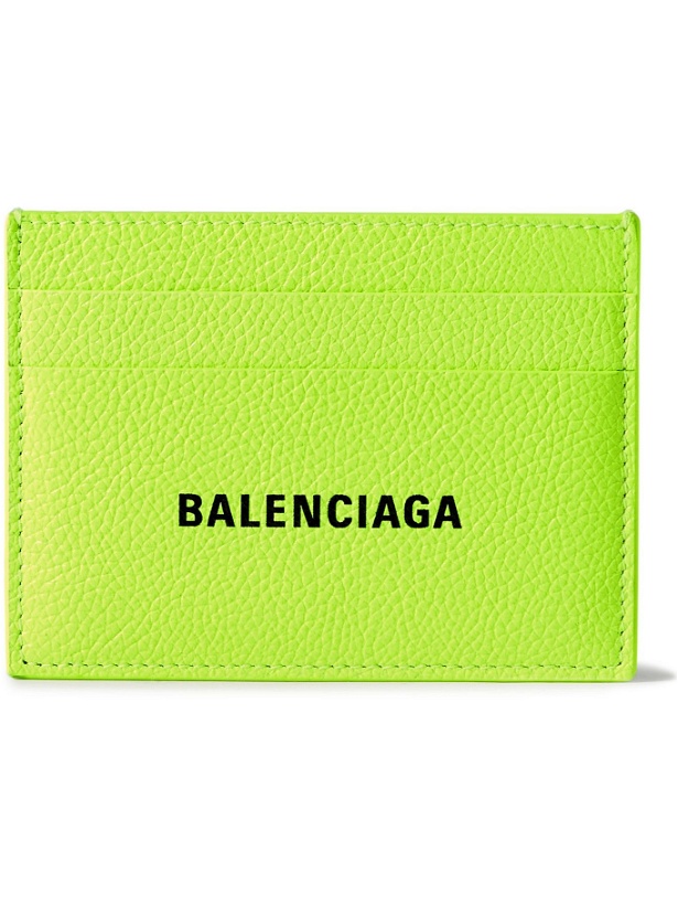 Photo: BALENCIAGA - Logo-Print Full-Grain Leather Cardholder