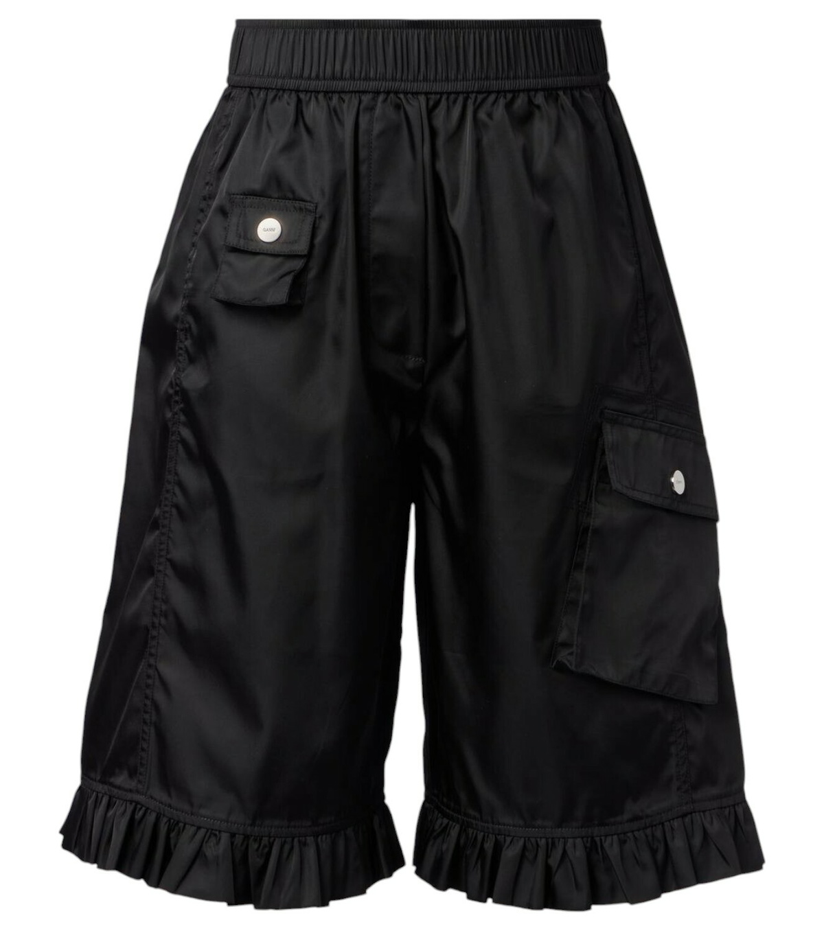 ☆GANNI☆ダッチ ナイロン ポケット ショートパンツ Black Black Duchesse Nylon Pocket Shorts | GANNI US