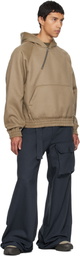 Reese Cooper Gray Merino Wool Quarter Zip Hoodie
