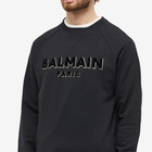 Balmain Men's Paris Flock Foil Crew Sweat in Black/Gold