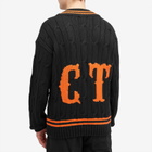 FUCT Men's Letterman V-Neck Knitted Jumper in Black