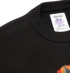 Acne Studios - Monster in My Pocket Konor Cotton and Wool and Cashmere-Blend Intarsia Sweater - Black
