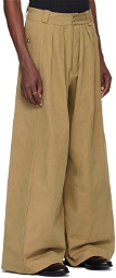 WILLY CHAVARRIA Beige Wide-Leg Trousers