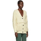 Victoria Beckham Off-White Chunky Cable Oversized Cardigan
