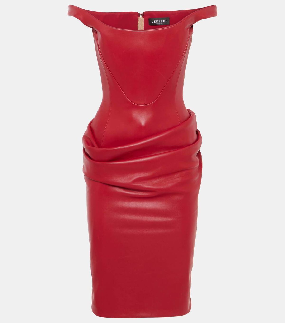 Versace Draped leather corset minidress Versace