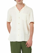 MC2 Saint Barth Man Linen Shirt Kalea With Flower Embroidery