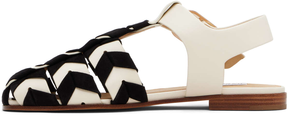 Gabriela Hearst Black & Off-White Willow Sandals