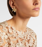Oscar de la Renta Orange Blossom enamel earrings