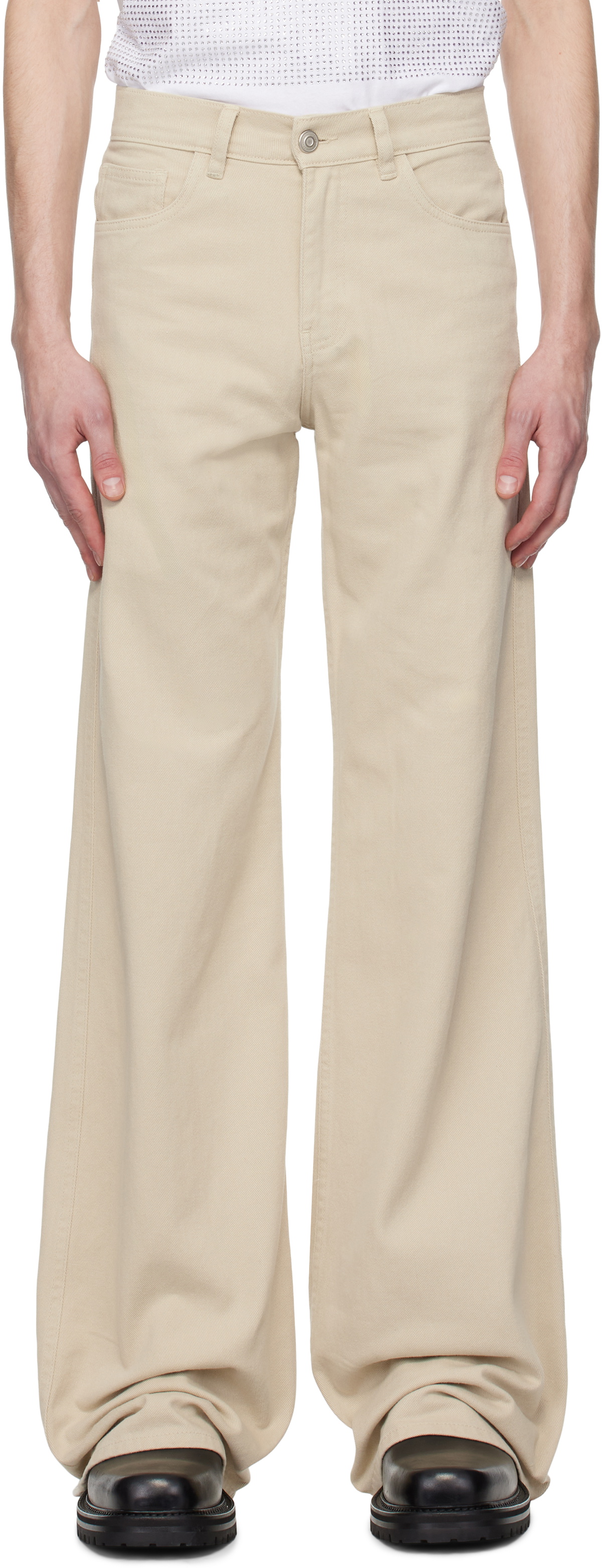 Coperni Beige Wide Leg Jeans
