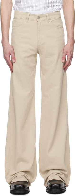 Photo: Coperni Beige Wide Leg Jeans
