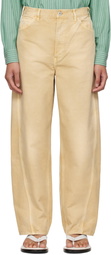 AURALEE Beige Organic Cotton Duck Trousers